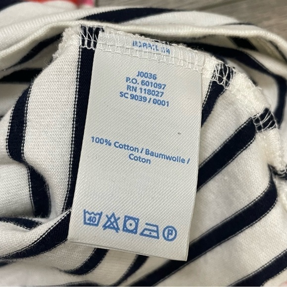 Boden Striped Boatneck 3/4 Sleeve Dress White Pink Red Black Sz 2 Cotton. - Picture 6 of 7